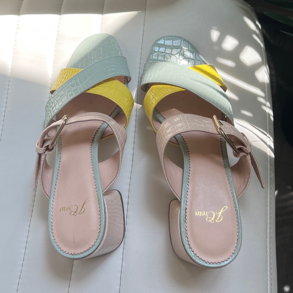 J Crew pastel leather sandals